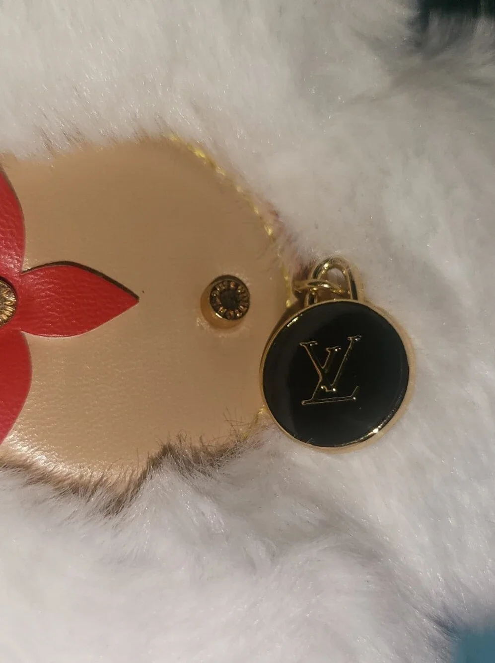Luxury White Faux Fur Flower Crossbody Bag